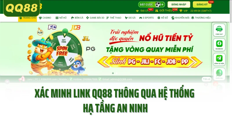 Xác minh link QQ88 thông qua hệ thống hạ tầng an ninh